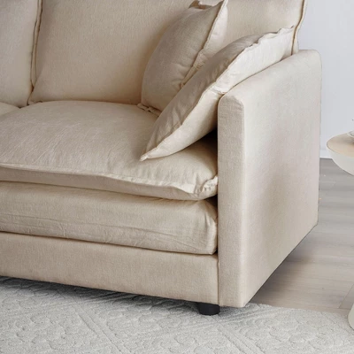 2 Piece Upholstered Sofa Living Room Sofa Set Modern Sofa Couches Set Beige Chenille 3 2 Piece Upholstered Sofa Living Room Sofa Set Modern Sofa Couches Set Beige Chenille