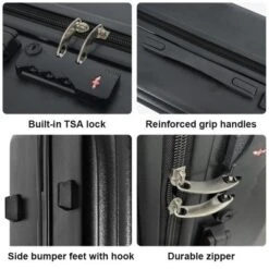 3-Piece Lightweight Hardshell Luggage Set With Double Spinner Wheels, Large Capacity, Includes 3-Piece U-Shaped Travel Pillow Set -Outdoor Living Gardens GUEST 328dfaea 719a 4937 a4f7 e2a338bac1de