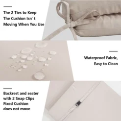 2PCS Set Outdoor Lounge Chair Cushion Replacement Patio Funiture Seat Cushion Chaise Lounge Cushion-Beige -Outdoor Living Gardens GUEST 330e4060 097d 478c 9efb f060a0b21eaa