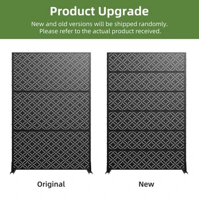 1-Piece 46.8 In. W X 71.37 In. H Copper Coin Type Black Galvanized Sheet Outdoor Screen Decorative Art Panel (6-Piece Assembly) 4 1-Piece 46.8 In. W X 71.37 In. H Copper Coin Type Black Galvanized Sheet Outdoor Screen Decorative Art Panel (6-Piece Assembly) - Image 2