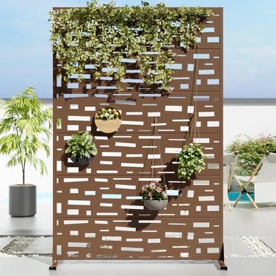 47-inches W X 72-inches H Brown Galvanized Sheet Screen Outdoor And Lndoor Divider For Balcony Patio Garden Room Divider(Wide Street) 3 47-inches W X 72-inches H Brown Galvanized Sheet Screen Outdoor And Lndoor Divider For Balcony Patio Garden Room Divider(Wide Street)