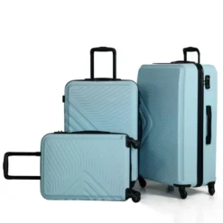 3 Piece Luggage Sets ABS Lightweight Suitcase With Two Hooks, Spinner Wheels, TSA Lock, (20/24/28) Blue 36 3 Piece Luggage Sets ABS Lightweight Suitcase With Two Hooks, Spinner Wheels, TSA Lock, (20/24/28) Blue -Outdoor Living Gardens GUEST 3791bea5 9657 4ea1 8cd6 2628035556e0