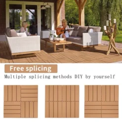 Plastic Interlocking Deck Tiles, 12.00"x12.00" (Pack Of 44), For Patio, Outdoor Waterproof, All Weather -Outdoor Living Gardens GUEST 3a580138 c397 4e80 ba56 0c6fd2f03804