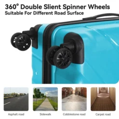 3-Piece Luggage Set, Hardside Suitcases With Four Spinner Wheels And Scratch-Resistant Finish (20", 24", 28"), Green -Outdoor Living Gardens GUEST 3aa3d854 d4df 4ec9 9787 d88e988be73c