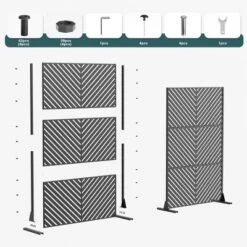 47-inches W X 72-inches H Black Galvanized Sheet Screen Outdoor And Lndoor Divider For Balcony Patio Garden Room Divider (Helen Steet 01 ) -Outdoor Living Gardens GUEST 3cb49211 f37a 48f3 9fdd d0316acee49f 2