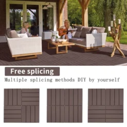 Plastic Interlocking Deck Tiles, 12.00"x12.00" (Pack Of 44). Patio, Outdoor Waterproof, All-weather For Garden -Outdoor Living Gardens GUEST 3dec7a50 77a8 4ea9 b8b1 13288ab55a82