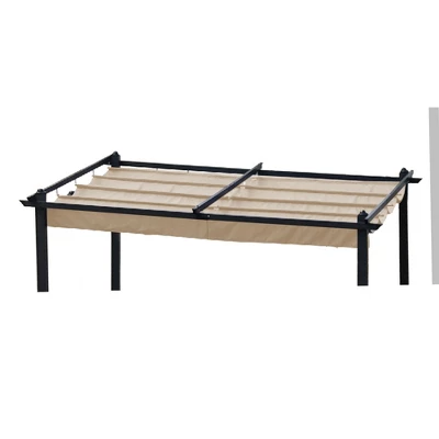 Replacement Canopy Top Fabric For 10x10 Ft Outdoor Patio Retractable Pergola Sunshelter Pergola Canopy-Khaki 5 Replacement Canopy Top Fabric For 10x10 Ft Outdoor Patio Retractable Pergola Sunshelter Pergola Canopy-Khaki - Image 3