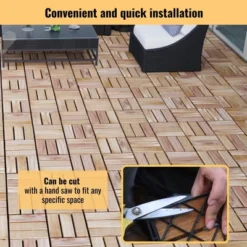 20 PCS Interlocking Deck Tiles Checker Pattern, 12" X 12" Square Yellow Acacia Hardwood Outdoor Flooring -Outdoor Living Gardens GUEST 3eca31cf 299a 46c7 9149 c87f5de575f1