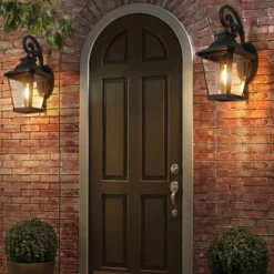 2-Pack 14" Outdoor Wall Lanterns Black Waterproof Wall Sconce With Clear Glass Panels For Porch Patio Garden And Doorway (Bulb Not Included) -Outdoor Living Gardens GUEST 3f0301b1 3afc 40b9 815a 15c02bf134ea