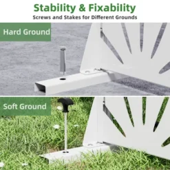 46.8in.W X 71.37in.H White Galvanized Sheet Outdoor Private Screen Decorative Art Panel 9 46.8in.W X 71.37in.H White Galvanized Sheet Outdoor Private Screen Decorative Art Panel -Outdoor Living Gardens GUEST 3f59df03 ed57 4aec bf06 2d1588c8dc5d