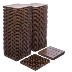 76-Pack 11.42"x11.42" Plastic Interlocking Deck Tiles - 68.80 Sq.Ft Outdoor Plastic Flooring, Super Durable, Waterproof -Outdoor Living Gardens GUEST 41a4ddd0 a6fe 49a7 8119 e5af770eb2d5