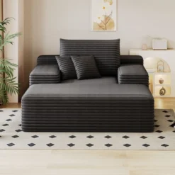 68" X 51" Oversized Upholstered Sofa Bed Fluffy Plush Faux Fur Cloud Sofas Couches For Living Room Camel -Outdoor Living Gardens GUEST 42b57c99 c1d1 4e65 9e00 d6441486f4db