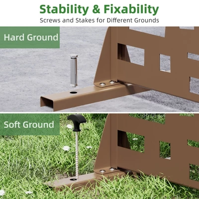 47-inches W X 72-inches H Brown Galvanized Sheet Screen Outdoor And Lndoor Divider For Balcony Patio Garden Room Divider(Wide Street) 8 47-inches W X 72-inches H Brown Galvanized Sheet Screen Outdoor And Lndoor Divider For Balcony Patio Garden Room Divider(Wide Street) - Image 6