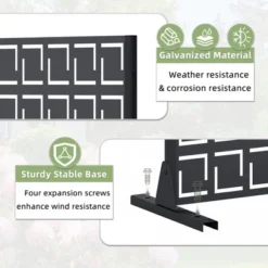 1-Piece Black Rectangle Outdoor Metal Screen Decorative Art Panel,Outdoor Garden Screen -Outdoor Living Gardens GUEST 4452c6a8 e960 4c5c a3fb 851dcb340e56