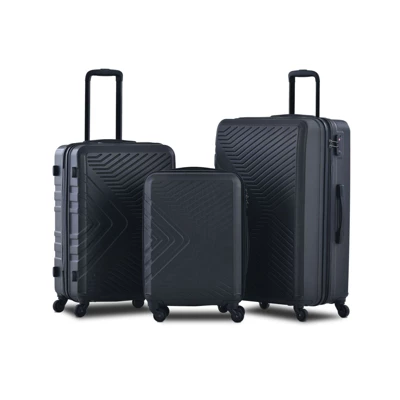 3 Piece Luggage Sets ABS Lightweight Suitcase With Two Hooks, Spinner Wheels, TSA Lock, (20/24/28) Blue 3 3 Piece Luggage Sets ABS Lightweight Suitcase With Two Hooks, Spinner Wheels, TSA Lock, (20/24/28) Blue