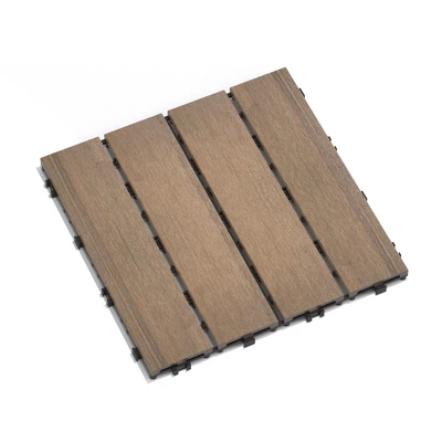 Patio Floor Tiles Pack Of 11, WPC Wood-Plastic Composite, DIY Interlocking, Quick Deck, Water Resistant Indoor Outdoor - 11.8" 3D TEAK 12 Patio Floor Tiles Pack Of 11, WPC Wood-Plastic Composite, DIY Interlocking, Quick Deck, Water Resistant Indoor Outdoor - 11.8" 3D TEAK - Image 10