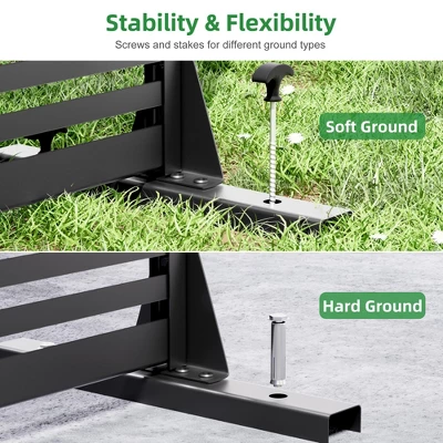 47-inches W X 72-inches H Black Galvanized Sheet Screen Outdoor And Lndoor Divider For Balcony Patio Garden Room Divider (Shutter-B) 7 47-inches W X 72-inches H Black Galvanized Sheet Screen Outdoor And Lndoor Divider For Balcony Patio Garden Room Divider (Shutter-B) - Image 5