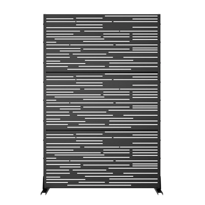 1-Piece 46.8in.W X 71.37in.H Black Outdoor Metal Screen Decorative Art Panel 4 1-Piece 46.8in.W X 71.37in.H Black Outdoor Metal Screen Decorative Art Panel - Image 2