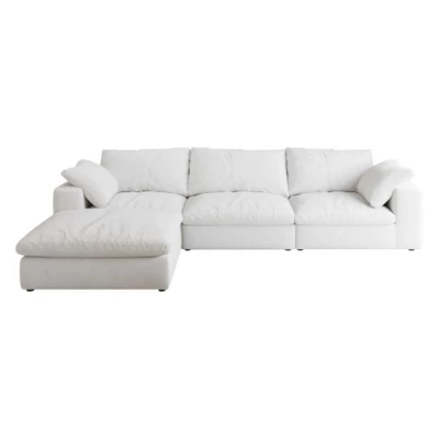 Cloud Modular Comfort L Shaped Sofa Couch For Living Room 3Seater +1 Ottoman 4 Cloud Modular Comfort L Shaped Sofa Couch For Living Room 3Seater +1 Ottoman - Image 2
