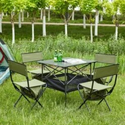 5-Piece Folding Table And Chairs Set, Ideal For Indoor And Outdoor Use - Camping, Picnics, Beach, Backyard, BBQ, Party, Patio -Outdoor Living Gardens GUEST 48c2c0a1 638f 4c01 99aa 4a7b025e858c