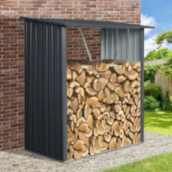 3ft X 5ft Outdoor Meta Firewood Rack ,Open Wood Shed For Firewood, Pellet, Or Lumber Storage , Black -Outdoor Living Gardens GUEST 48c77358 c1cd 4fc1 b4ca 0deaa549e772