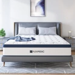 12 Inch King Hybrid Mattress In A Box, Cooling Gel Infused Memory Foam And Pocket Spring Mattress, Medium Firm, 76 X 80 Inches