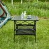 1-piece Folding Outdoor Table With Carrying Bag,Lightweight Aluminum Roll-up Square Table For Indoor, Outdoor Camping