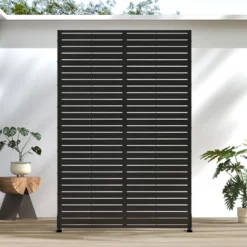 47-inches W X 72-inches H Black Galvanized Sheet Screen Outdoor And Lndoor Divider For Balcony Patio Garden Room Divider (Classic Shutter) -Outdoor Living Gardens GUEST 4d6a2a54 d42d 454e bb01 8f5a58f3cd7c