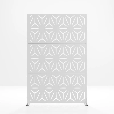 47-inches W X 72-inches H Black Galvanized Sheet Screen Outdoor And Lndoor Divider For Balcony Patio Garden Room Divider (Star 01) 6 47-inches W X 72-inches H Black Galvanized Sheet Screen Outdoor And Lndoor Divider For Balcony Patio Garden Room Divider (Star 01) - Image 4