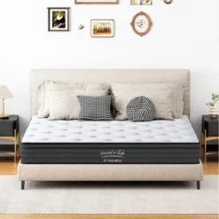 Queen Size Mattress,10 Inch Hybrid Mattress, Individually Pocketed Innerspring, Medium Firm -Outdoor Living Gardens GUEST 509c8217 bd93 4078 b8b8 74f9e5ea1395