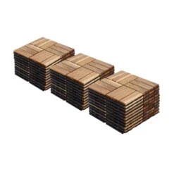 Acacia Wood Interlocking Deck Tiles Checker Pattern, 30 PCS 12" X 12" Square Acacia Hardwood Outdoor Flooring -Outdoor Living Gardens GUEST 51a38581 c77e 43ed a41d 4ff2a0a26dcb