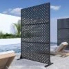 Crosshatch Pattern Black Galvanized Steel Divider | 183H X 120W X 4D Cm 1 Crosshatch Pattern Black Galvanized Steel Divider | 183H X 120W X 4D Cm -Outdoor Living Gardens GUEST 523c4d94 fade 4bc8 a7e8 e19e96acef13