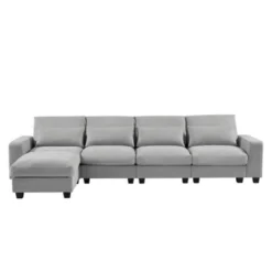 Modern Large L-Shape Feather Filled Sectional Sofa, Convertible Sofa Couch With Reversible Chaise For Living Room -Outdoor Living Gardens GUEST 52ae085a ae24 4266 964d 278209626cd8