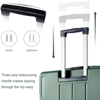 28 Inch Green Hardshell Luggage Lightweight Durable ABS Suitcases With Double Wheels Expandable Checked 7 28 Inch Green Hardshell Luggage Lightweight Durable ABS Suitcases With Double Wheels Expandable Checked - Image 5