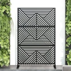 47-inches W X 72-inches H Black Galvanized Sheet Screen Outdoor And Lndoor Divider For Balcony Patio Garden Room Divider (Mountain Type) -Outdoor Living Gardens GUEST 545c94b5 9480 45b9 8c25 21cb22594906