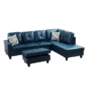 Blue Semi-PU Leather Sectional Sofa - Modern L-Shaped Design, Tufted Cushions, Storage Ottoman, Contemporary Home D�cor 2 Blue Semi-PU Leather Sectional Sofa - Modern L-Shaped Design, Tufted Cushions, Storage Ottoman, Contemporary Home D�cor -Outdoor Living Gardens GUEST 54ed6727 0a2e 4df1 9a99 106061edaff7