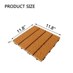 11 PCS 11.7" X 11.7" Square Plastic Wood Deck Tiles With Texture, Outdoor Terrace Flooring,Orange 9 11 PCS 11.7" X 11.7" Square Plastic Wood Deck Tiles With Texture, Outdoor Terrace Flooring,Orange -Outdoor Living Gardens GUEST 5553df77 5331 4e15 9617 27a4b4573e8a