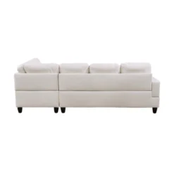White And Black Semi-PU Leather Sectional Sofa - Modern L-Shaped Design, Tufted Cushions, Storage Ottoman, Chic Home D�cor -Outdoor Living Gardens GUEST 589c5125 d5c0 4a6c 9ef3 334de4684ee4
