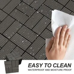 Wood Plastic Composite Deck Tiles Set Of 20pcs, Composite Decking Resist Rust,DIY Interlocking Decking Tiles, Floor Tile,Durable, 12x12in Dark Grey 12 Wood Plastic Composite Deck Tiles Set Of 20pcs, Composite Decking Resist Rust,DIY Interlocking Decking Tiles, Floor Tile,Durable, 12x12in Dark Grey -Outdoor Living Gardens GUEST 58a358cd e72f 4a15 9827 c4359341c1b3