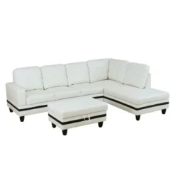 Modern PU Leather Sectional Sofa - Spacious L-Shape, Plush Cushions, Storage Ottoman, Contemporary Living Room Furniture 8 Modern PU Leather Sectional Sofa - Spacious L-Shape, Plush Cushions, Storage Ottoman, Contemporary Living Room Furniture -Outdoor Living Gardens GUEST 58faece1 52b4 4192 8838 daaaee8dfea0