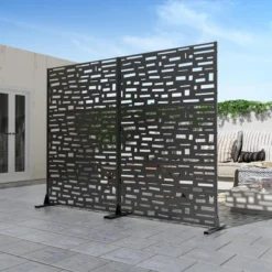 1-Piece Wide Edged Black Galvanized Sheet Screen Outdoor Metal Screen Decorative Art Panel -Outdoor Living Gardens GUEST 5a1c5999 ff47 42fe 8888 811f9ba7ed25