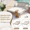 Outdoor Daybed, Patio Daybed With Four Pillows, Wooden Outdoor Bed With Curved Armrests For Poolside, Backyard, Garden -Outdoor Living Gardens GUEST 5ac082fd d118 4876 a567 99d649e314d0