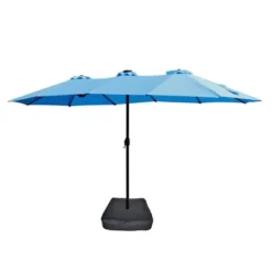 15x9Ft Large Double-Sided Rectangular Outdoor Twin Patio Market Umbrella With Light And Base- Red -Outdoor Living Gardens GUEST 5ad7e4ab 90cc 4cc6 92a6 5a340b34193d