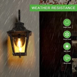 2-Pack 14" Outdoor Wall Lanterns Black Waterproof Wall Sconce With Clear Glass Panels For Porch Patio Garden And Doorway (Bulb Not Included) -Outdoor Living Gardens GUEST 5b909251 4b73 48da 8a96 905a92271042