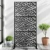 StreamLeaf Black Zinc-Coated Steel Room Divider | 183H X 90W X 40D Cm -Outdoor Living Gardens GUEST 5cc80531 1b71 44f2 81ab cba0de248703