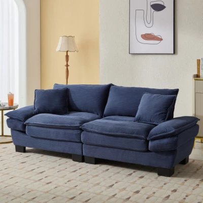 Stylish Corduroy Deep Seat Sofa: Loveseat Size With Pillows And Sleeper Function 8 Stylish Corduroy Deep Seat Sofa: Loveseat Size With Pillows And Sleeper Function - Image 6