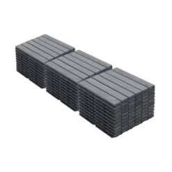 30 PCS Interlocking Deck Tiles Striped Pattern, 12" X 12" Square Yellow Acacia Hardwood Outdoor Flooring -Outdoor Living Gardens GUEST 62ca3137 f4af 4ab5 a225 df2d7448a2b8