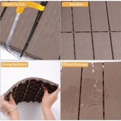 Plastic Interlocking Deck Tiles, 12.00"x12.00" (Pack Of 44). Patio, Outdoor Waterproof, All-weather For Garden -Outdoor Living Gardens GUEST 63374880 2498 4538 95fc 761dbe5dfc1f
