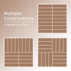 12"x12" Square Composite Patio Interlocking Deck Tiles. Four Slat Plastic Outdoor Flooring, All Weather For Balcony -Outdoor Living Gardens GUEST 633eff7a 088c 4558 b8d7 c4df6a4d87dc