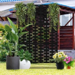 47-inches W X 72-inches H Black Galvanized Sheet Screen Outdoor And Lndoor Divider For Balcony Patio Garden Room Divider (Brick) -Outdoor Living Gardens GUEST 6660c6ab f5b1 4d54 b848 8e8e6df0c251